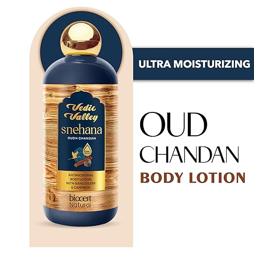 Vedic Valley Paraben Free Oud Chandan Glow Body Lotion for Women & Men - 300 ml