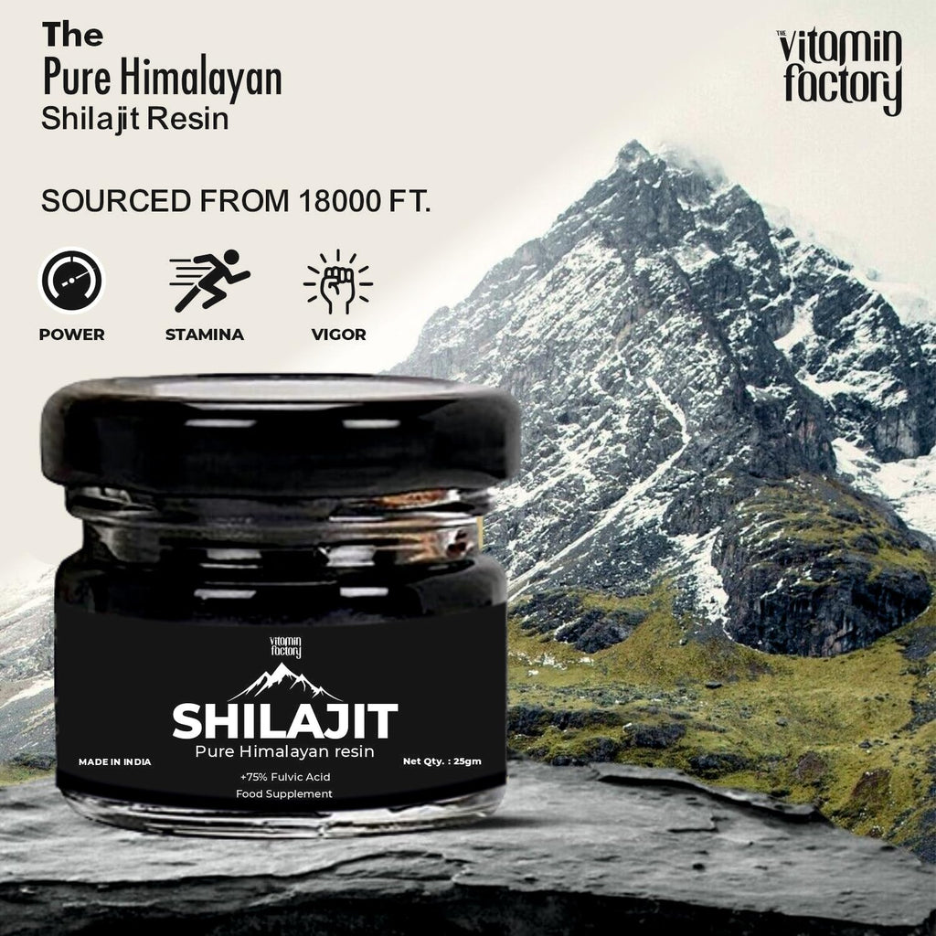 The Vitamin Factory Premium Himalayan Shilajit Resin +75% Fulvic Acid Natural Energy Booster 25g