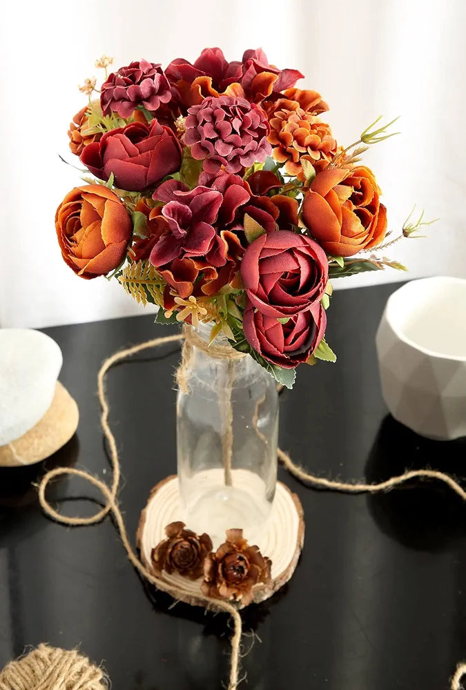 Artificial Head Rose Peony Flower Stick Vine