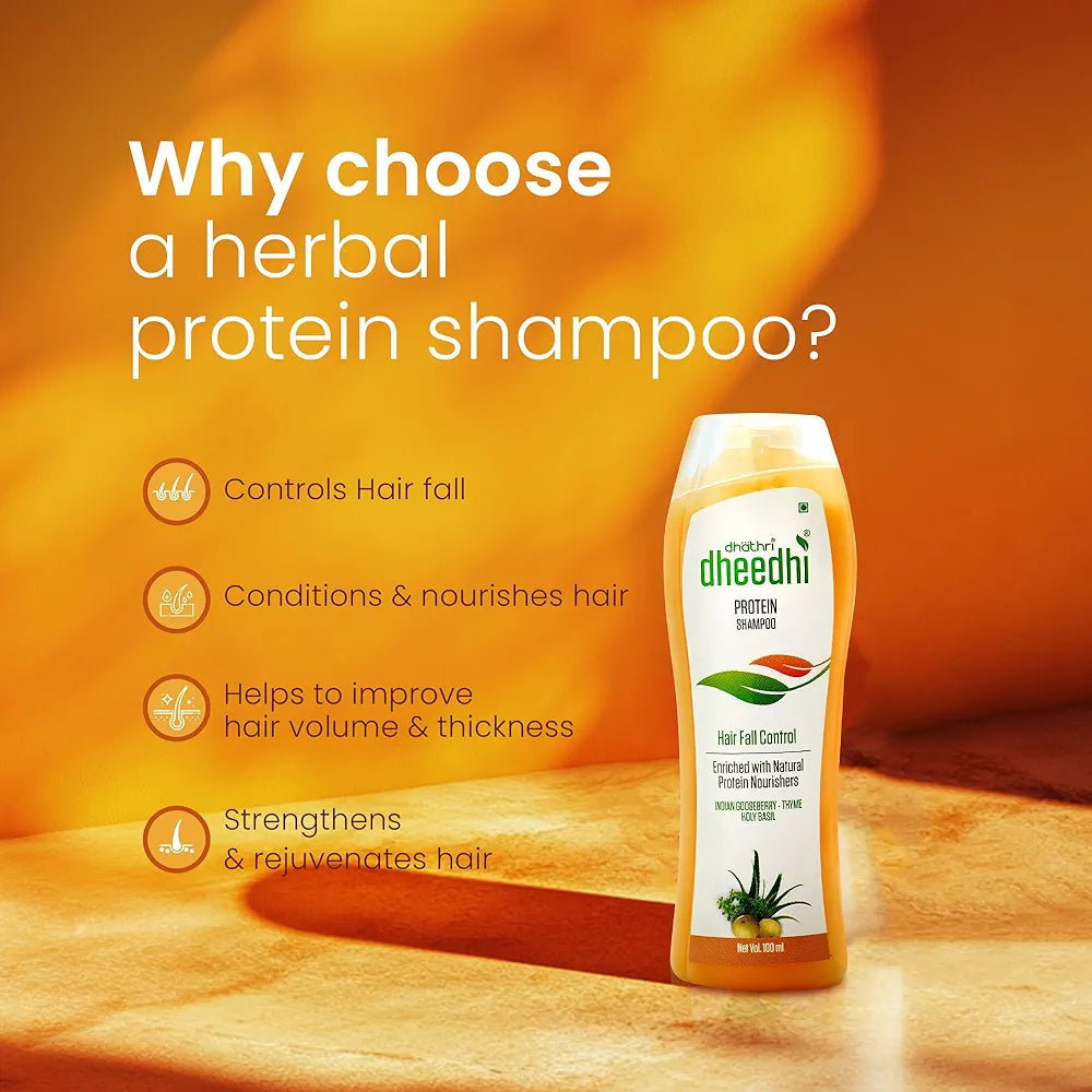 Dhathri Dheedhi Protein Shampoo Sulfate Free Nourishment for Damaged Hair - Each 100 ml (Pack of 2)