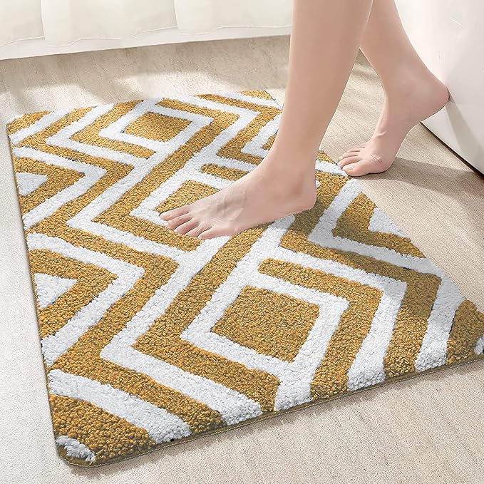 Roseate Egyptian Soft Microfibre Solid Bath Mat Bedroom Kitchen Door Mat Floor Mat Beige