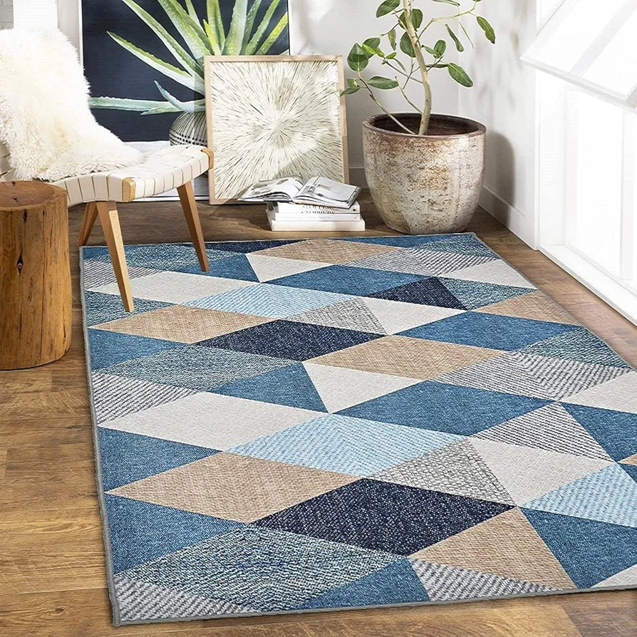 ishro home Feet 3D Jet Multi Printed Carpet Rug Runne Colour Crystals 3 x 5 Feet