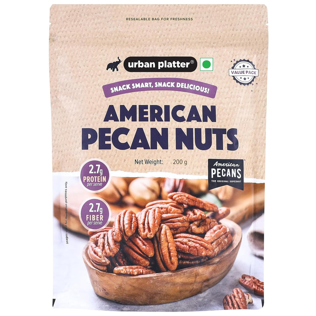 Urban Platter American Pecan Nuts, (Rich in fibre & Healthy Fats | Antioxidant-Rich | Ideal for Snacking & Baking | Halves)