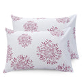Huesland by Ahmedabad Cotton 144 Tc Cotton Pillow Cover Set of 2 | White | Mauve Print