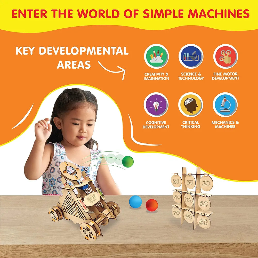 Genius Box Play some learning Slingshot Catapult DIY Science Kit for 8 Years and Up, STEM Toy, Learning Kit, Educational and Construction Based Activity Toy