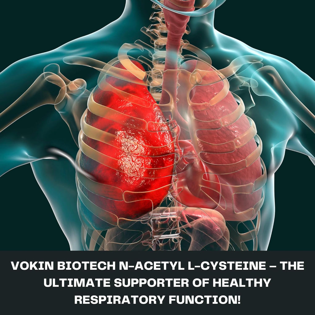 Vokin Biotech N-Acetyl L-Cysteine (NAC) â€“ Supports Healthy Respiratory Function- 500mg â€“ 90 Capsules