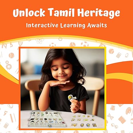 Skillofun Tamil Letters Wooden Board with Pictures Tamil Learning Kids Activity Toys