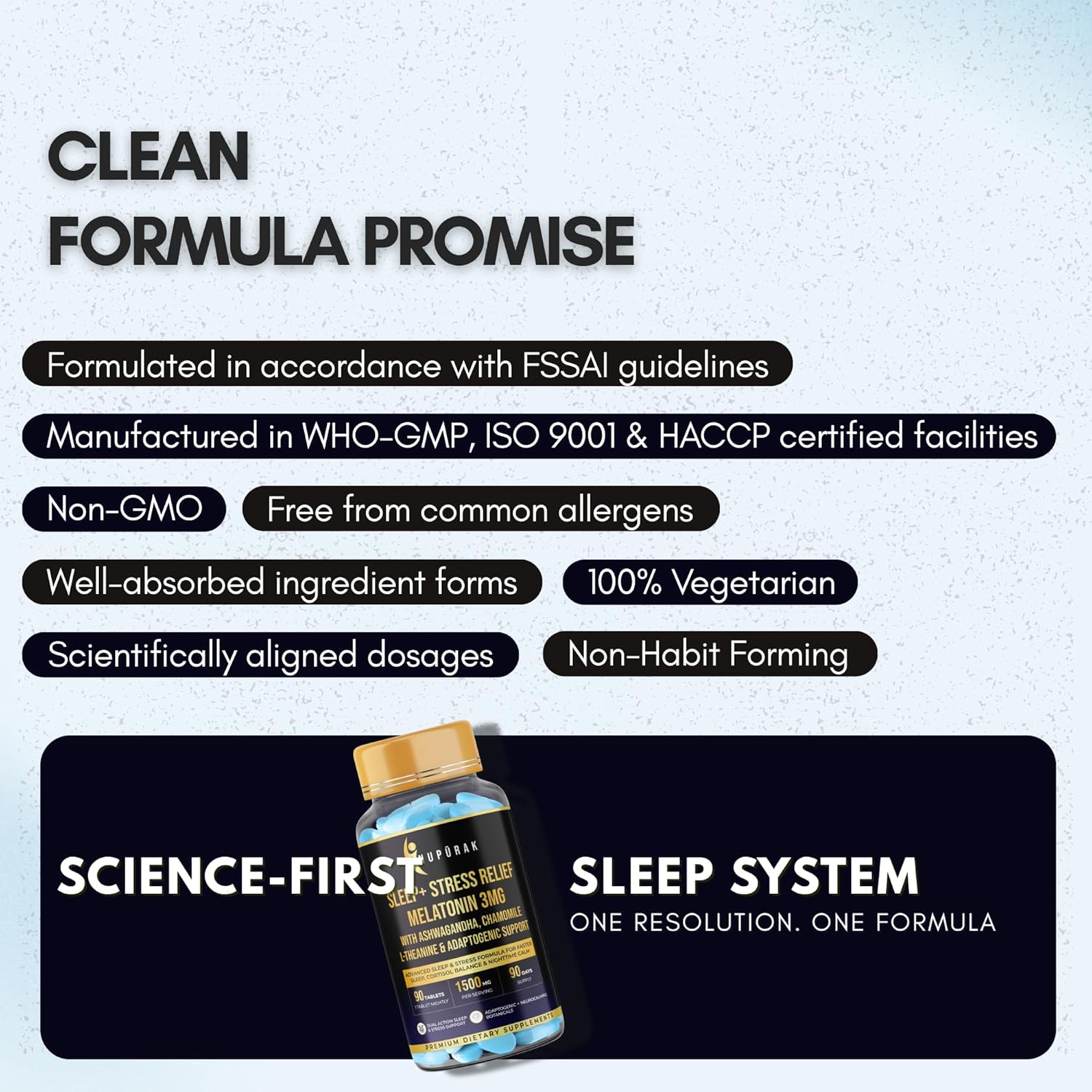 ANUPURAK Melatonin 3mg Sleep Tablets | 11 Actives Sleep Supplement with 5-HTP, Ashwagandha, Tagara & L-Theanine | Sleep Cycle & Nighttime Calm Support | Non-Habit Forming | 90 Veg Tablets (90 Days)