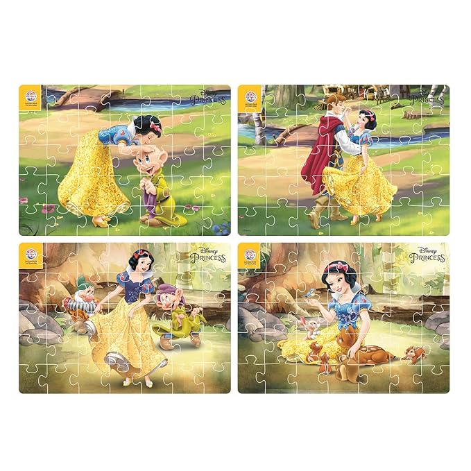 Ratna's 4 in 1 Princess Snow White Jigsaw Puzzle 140 Pieces for Kids | 4 Jigsaw Puzzles 35 Pieces Each