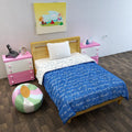 Divine Casa 120 GSM Microfiber Reversible Kids Single Bed Comforter Ultra-Soft Toddler Blanket Colour Blue Depth