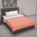 Divine Casa 120 GSM 100% Cambric Cotton Jaipuri Dohar Single Bed Reversible AC Blanket TC - 120 Colour Peach Fuzz