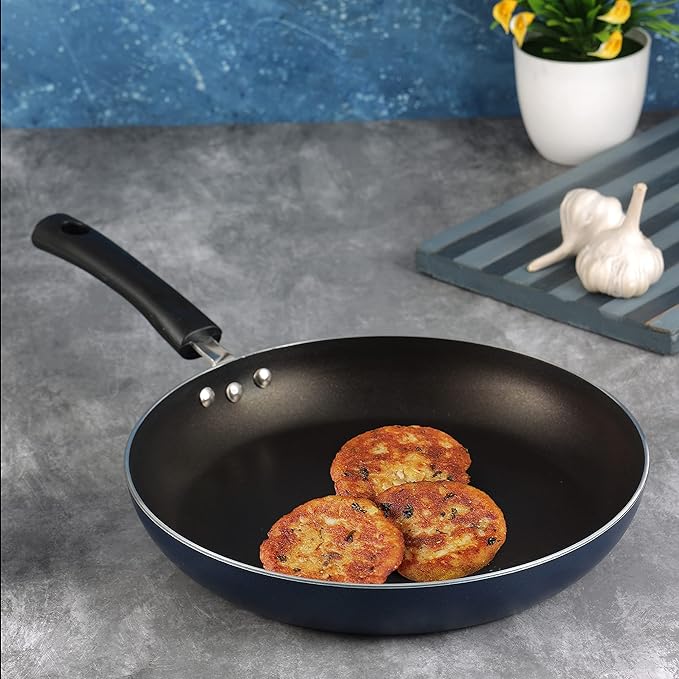 Vinod Zest Aluminium Non Stick Frypan - 18 cm | Skillet Pan | 3 Layer Ceramic Coating | 3 mm Thick