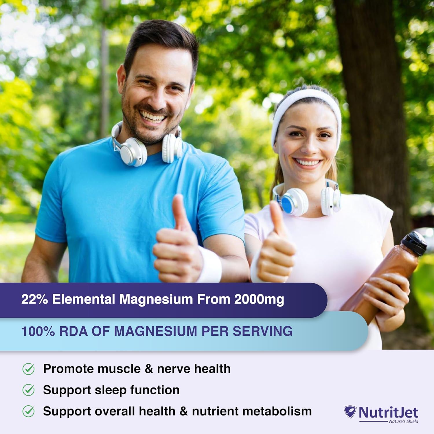 NutritJet Magnesium Glycinate Supplement 2000mg â€“ 120 Veg Tablets | Magnesium Supplement For Sleep, Cramps, Recovery, Nerve & Muscle Function