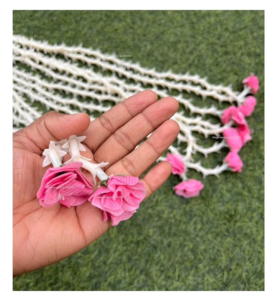 Artificial Rajnigandha Buds Rose Strings Approx 2.5 ft Height Baby Pink