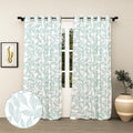 Haus & kinder Cotton Curtains Set of 2 for Bedroom Window Door Curtains (5ft x 7ft) | Colour Line Art Blue