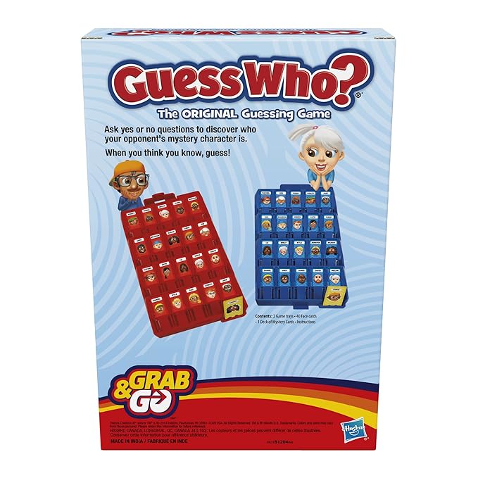 Hasbro Gaming Guess Who Grab and Go Tabletop Game Multicolour