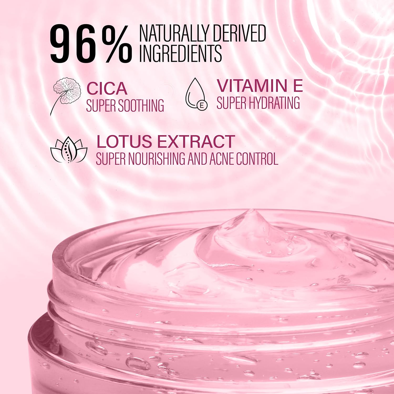 FACESCANADA Pink Aloe Vera Oil-Free Day Gel, 50g | 1.5% Hyaluronic Acid | Intense Hydration | Lightweight, Non Sticky & Absorbs Easily | Soothing, Nourishing & Acne Control | No Alcohol & Parabens