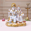 CraftVatika Radha Krishna Murti Dust Idol Marble Radhe Krishna Statue Radha Krishna Sitting-TP2