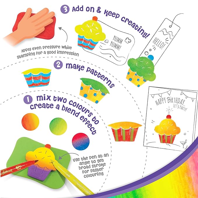 Imagimake Stamp Art Food Coloring & Stamping Set for Girls & Boys Multicolour