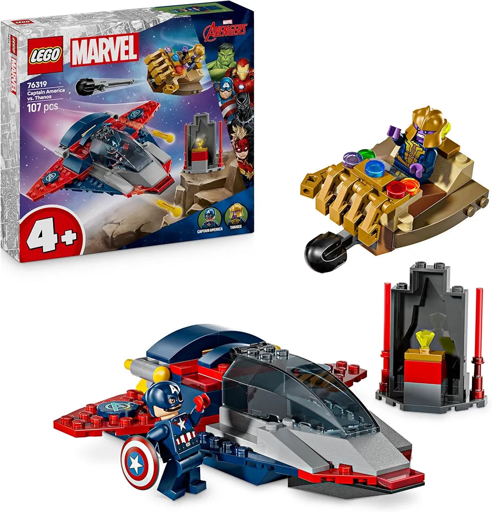 Lego Marvel Captain America vs. Thanos with 2 Minifigures 76319 Building Blocks Toys for 4+ Gift for Boys and Girls