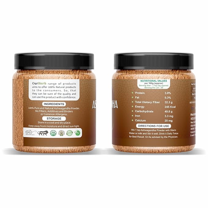 OurHerb Pure & Natural Ashwagandha Powder - 100 gms
