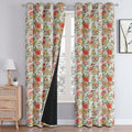 Cloth Fusion Blackout Printed Premium Door Curtains 7 Feet Long Set of 2 Lush Blooms