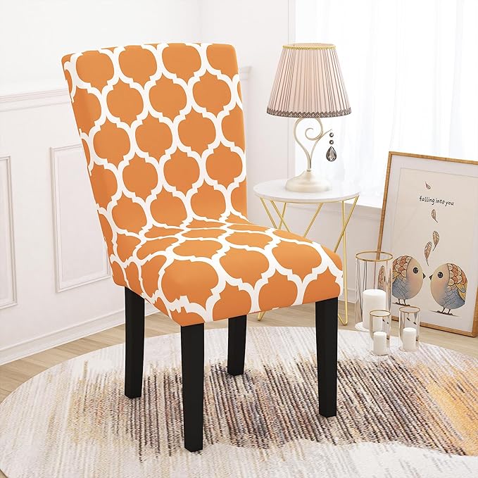 Story@Home Elastic Stretch Removable Washable Short Dining Chair Cover set of 1 Piece Colour Beige
