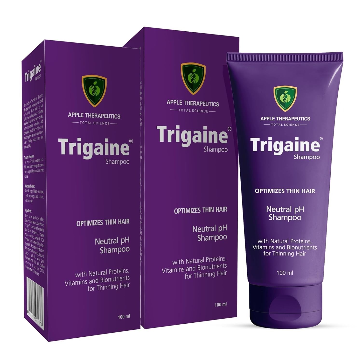 Apple Therapeutics Trigaine Neutral pH Shampoo - 100 (Pack of 2)