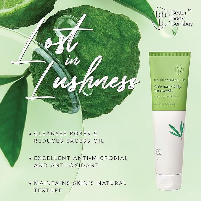Better Body Bombay Tea Tree & Kaffir Lime Daily Facewash - 100 ml (Pack of 2)