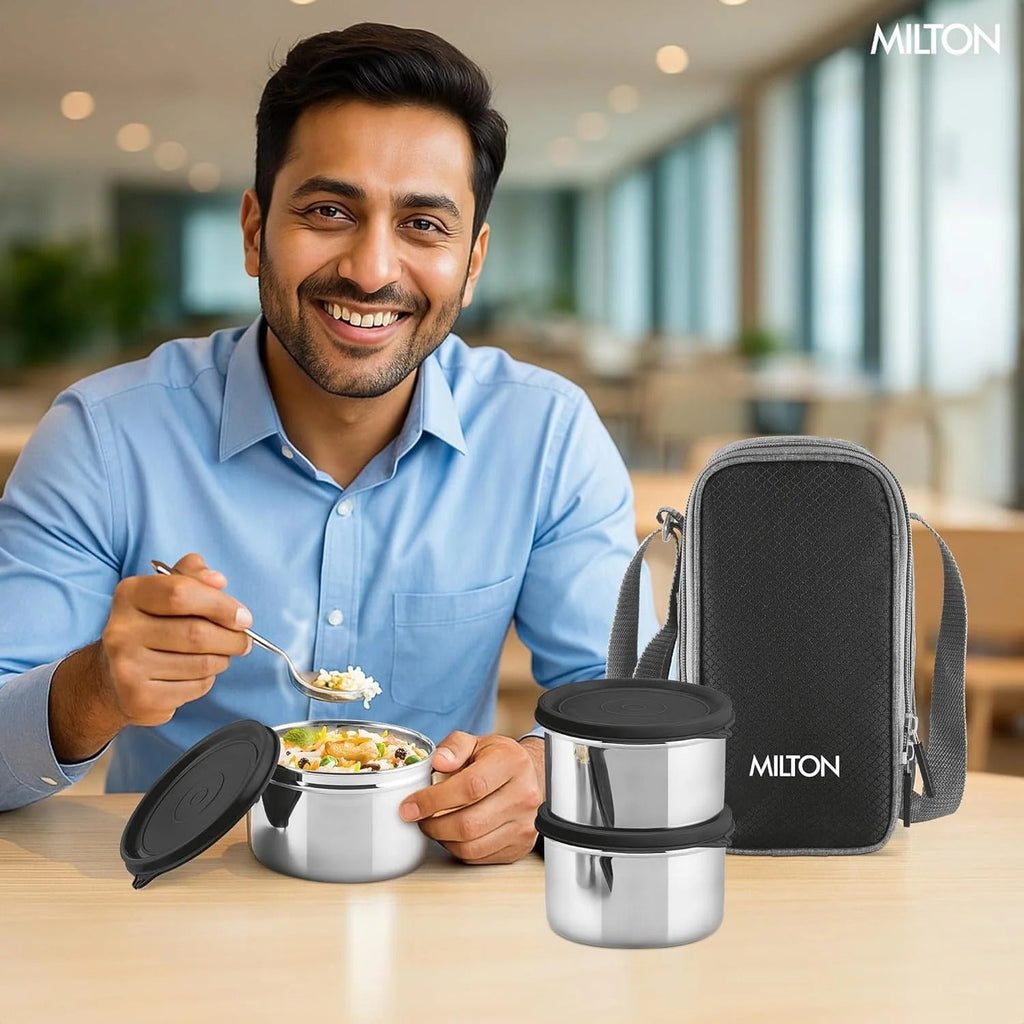 Milton Stack Pack 3 Vertical Insulated Tiffin with Jacket