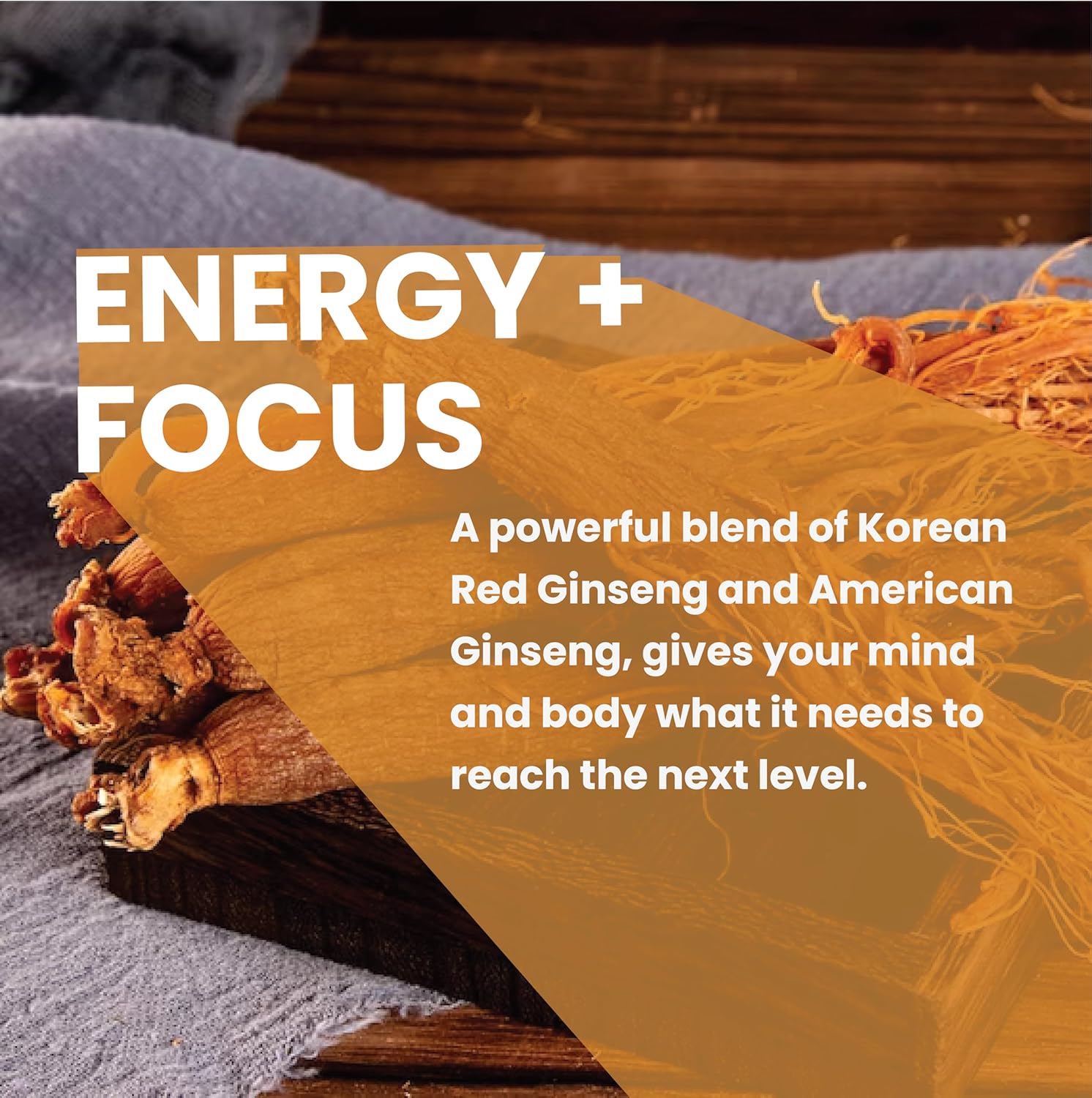 Klr.Fit's Korean Red and American Ginseng | Boosts Energy, Supports Immune System, and Reduce Stress | For Men & Women | With 20% Ginsenosides content | 50 Capsules