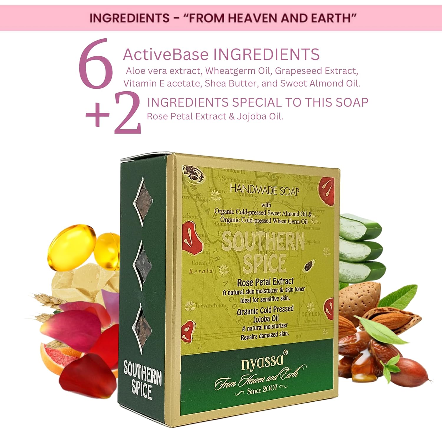 Nyassa Southern Spice Natural Bathing Handmade Soap All Skin Type - 150 Gms