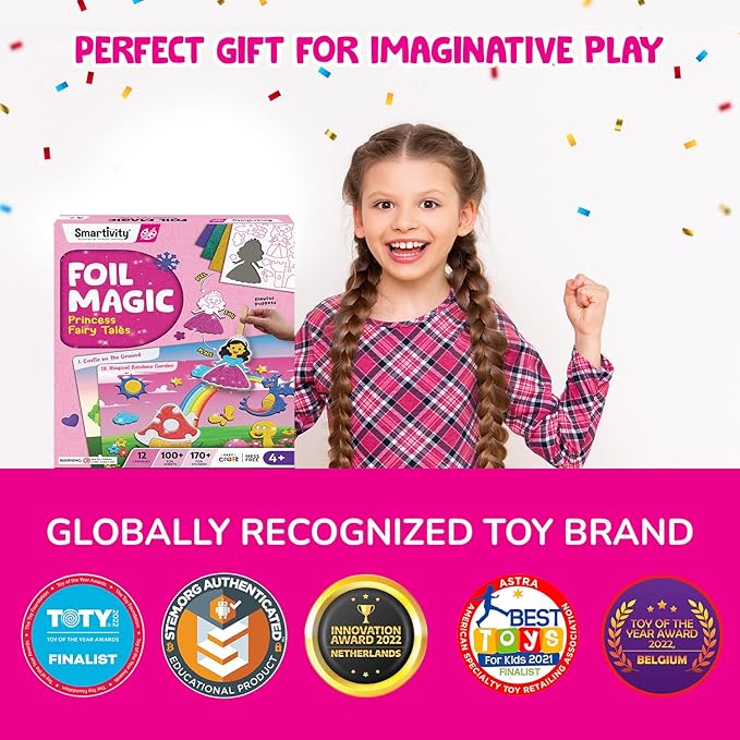 Smartivity Foil Magic Princess Fairy Tales No Mess Art for Kids Craft Kits & Supplies Diy Creative Activity