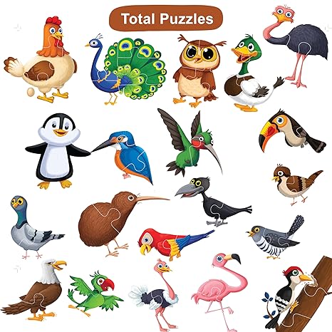The Book Tree Birds Puzzle Box for Kids I Educational Toy for Kids Age 2+ I 60 Jigsaw Puzzle Pieces for Early Learning