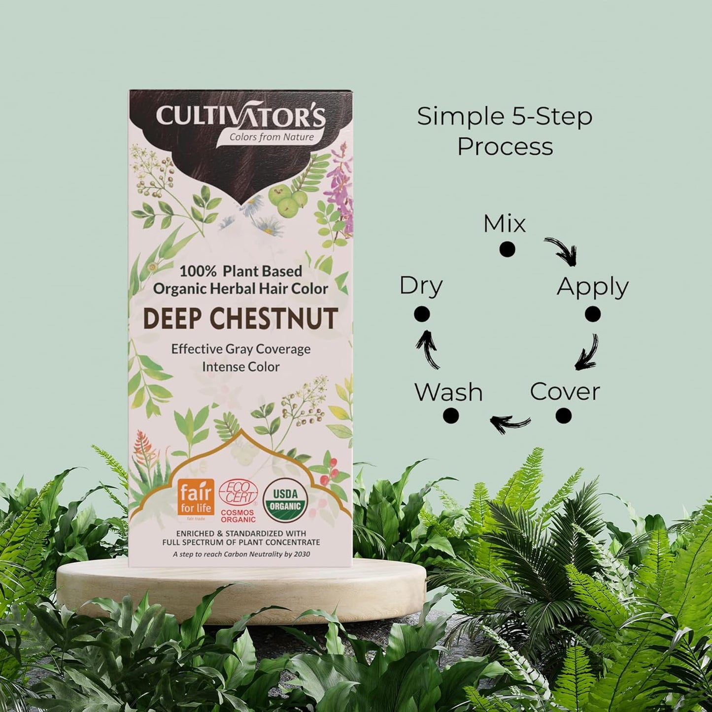Cultivator's Deep Chestnut Organic Herbal Hair Colour - 100 gms
