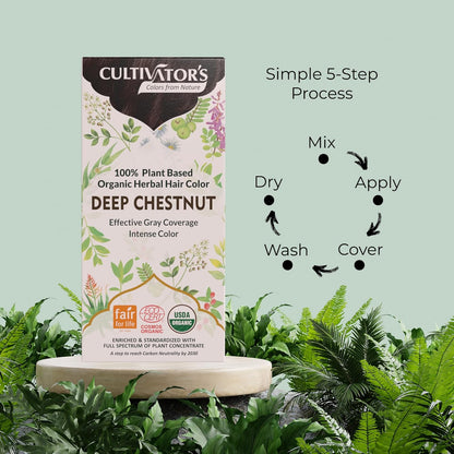 Cultivator's Deep Chestnut Organic Herbal Hair Colour - 100 gms