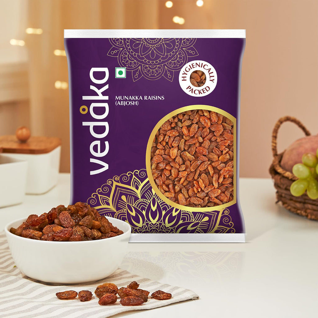 Vedaka Munakka Raisins (Abjosh) | 500 g | Naturally Sweet | Rich Authentic Flavour | Perfect Travel Snack