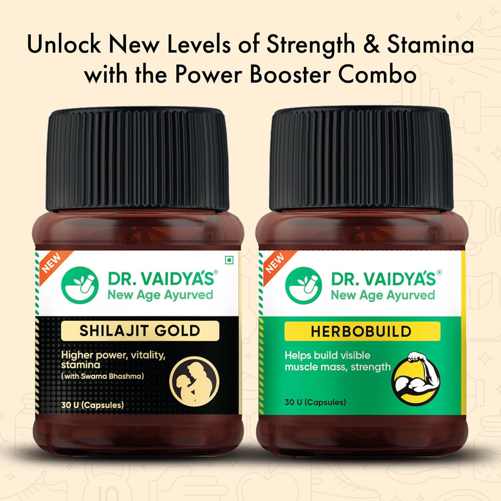 DR. VAIDYA'S new age ayurveda Combo For Men (Shilajit Gold 30 capsules & Herbobuild 30 capsules)