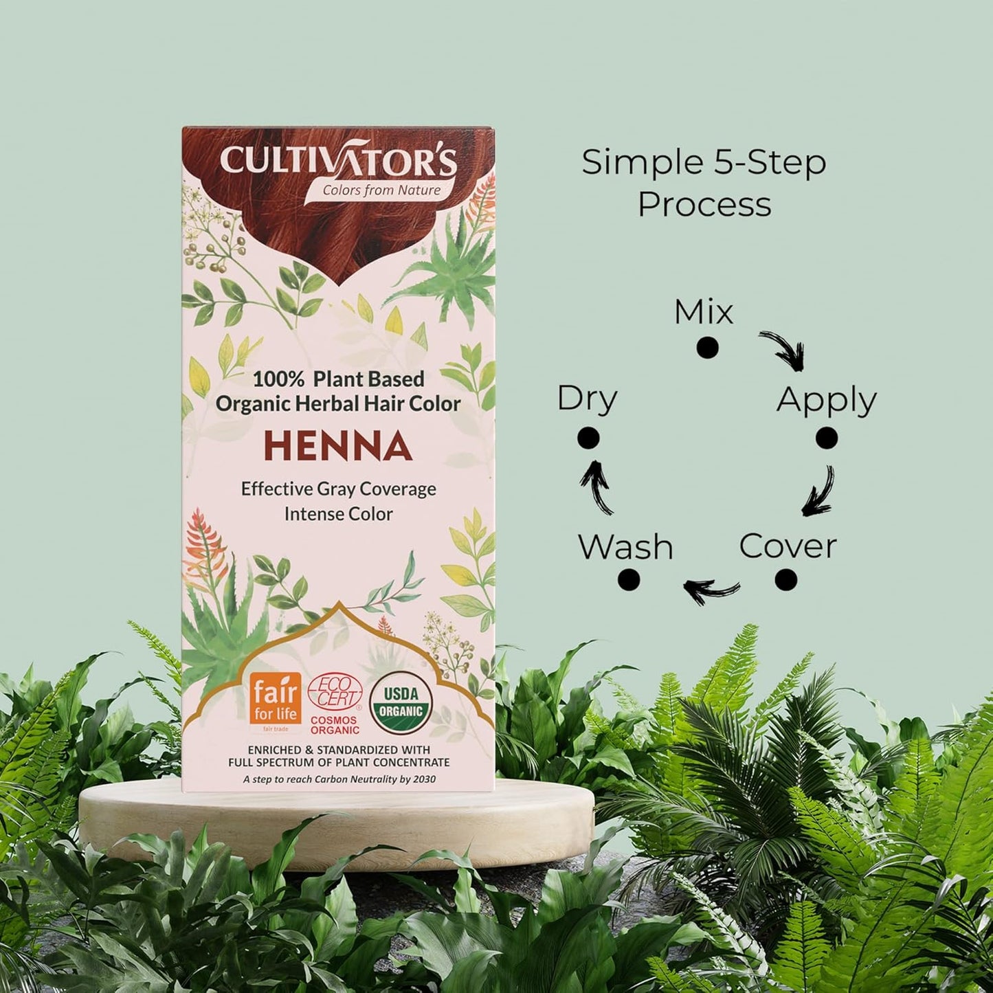 Cultivator's 100% Pure Organic Henna Powder for Hair - 100 gms