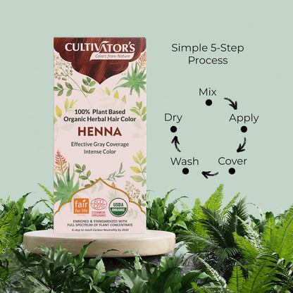 Cultivator's 100% Pure Organic Henna Powder for Hair - 100 gms