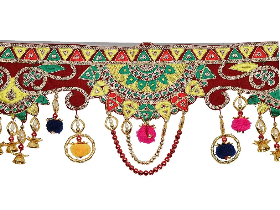 Toran for Main Door Traditional Bandarwal Handmade Hanging Latest Velvet Hand Embroidered