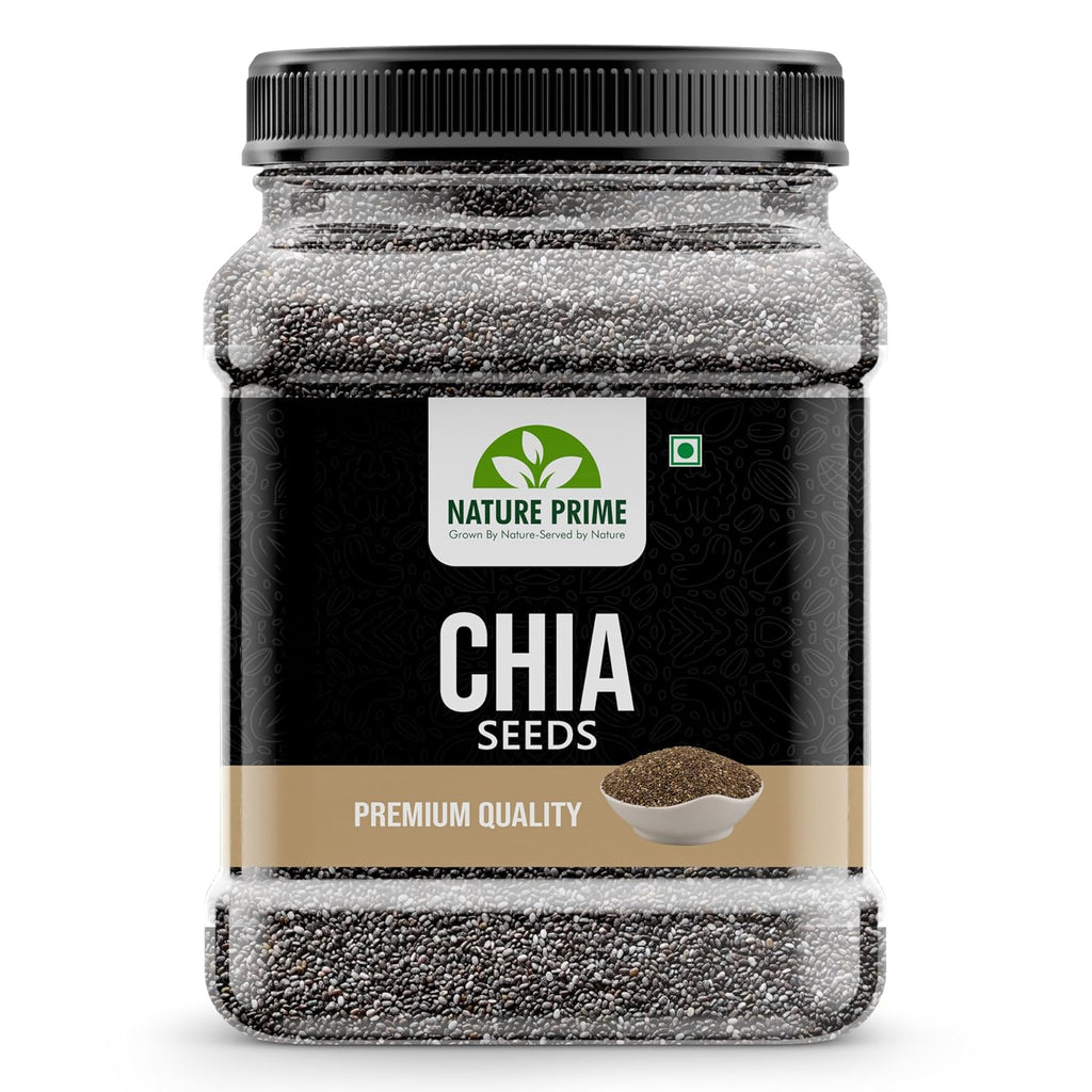 Nature Prime chia seeds | Best for Weight Loss | Healthy Snacks | Non-GMO and Fibre Rich Seeds | Omega-3 Seeds for Eating