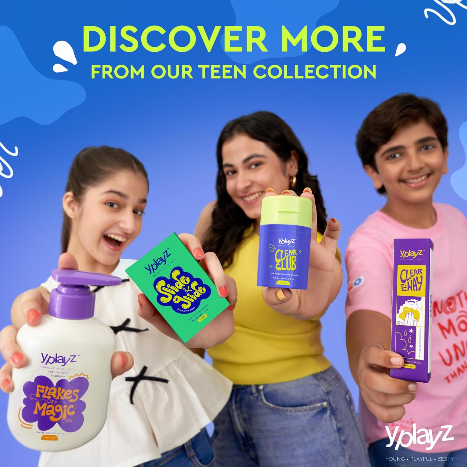 YplayZ Clear Club Acne Moisturizer, Featherlight & Calming Formula for Kids & Teens | Ages 11-18 - 50 Ml