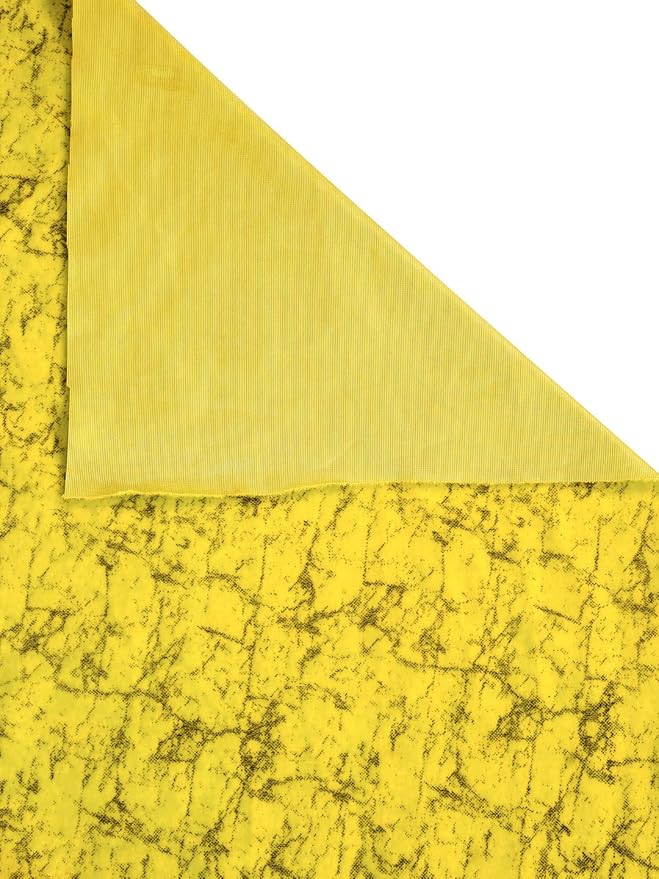 Cortina 2 Piece Solid Design Panel Eyelet Velvet Door Curtains | 7 Feet | Yellow