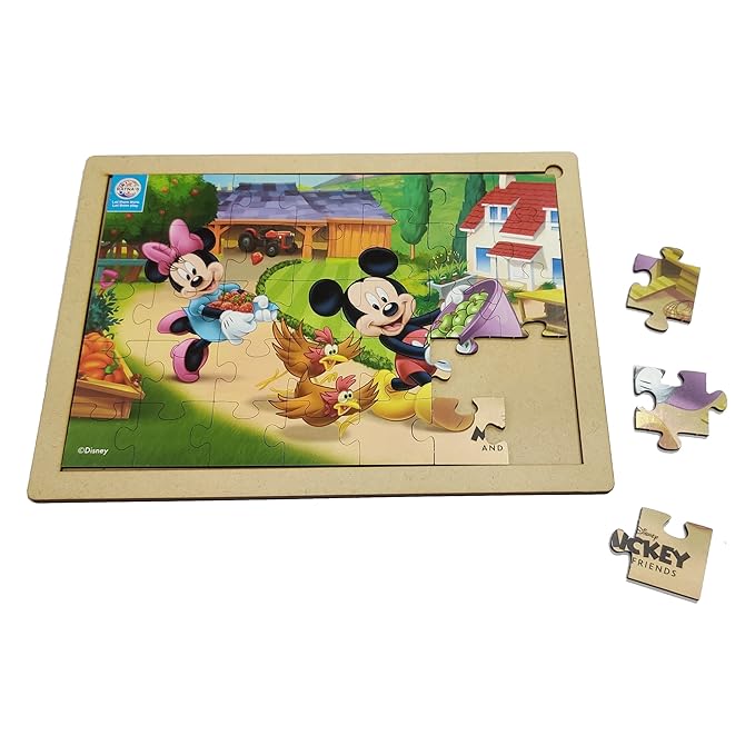 Ratnas Disney Wooden Floor Puzzle Mickey & Friends 35 Pieces Jigsaw Puzzle for Kids 3+ Years