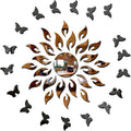 Bikri Kendra Sun with Butterfly Acrylic Mirror Wall Stickers Set of 45