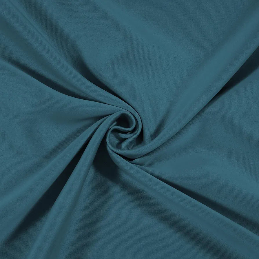 Cloth Fusion Blackout Door Curtains 7 Feet Long Set of 2 Prussian Blue Colour