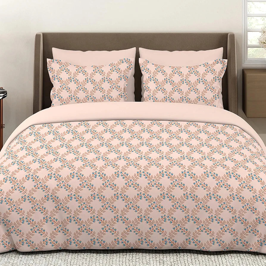 Layers Marigold Cotton Bedsheet Set for All Seasons Lightweight 144 TC King Size Orange Marigold