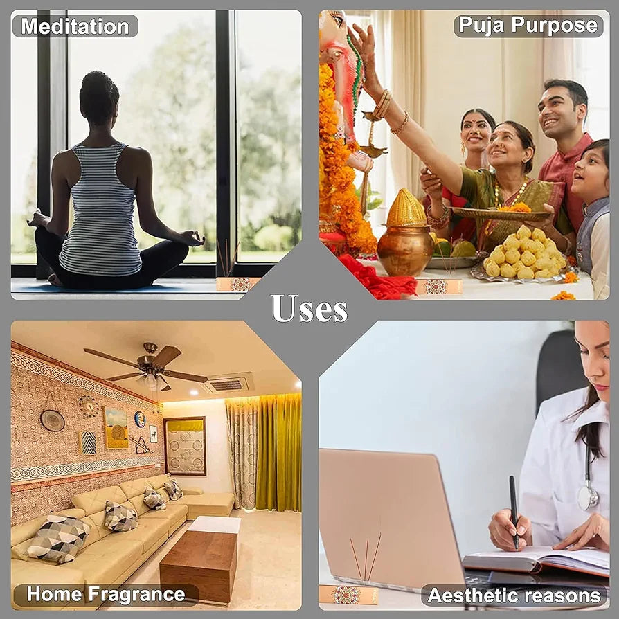 Shubhkart Nirmal Kasturi Rose Premium Agarbatti Stick Agarbatti Zipper Long Sticks Charcoal Free Premium Dual Aroma Kasturi and Rose Fragrance