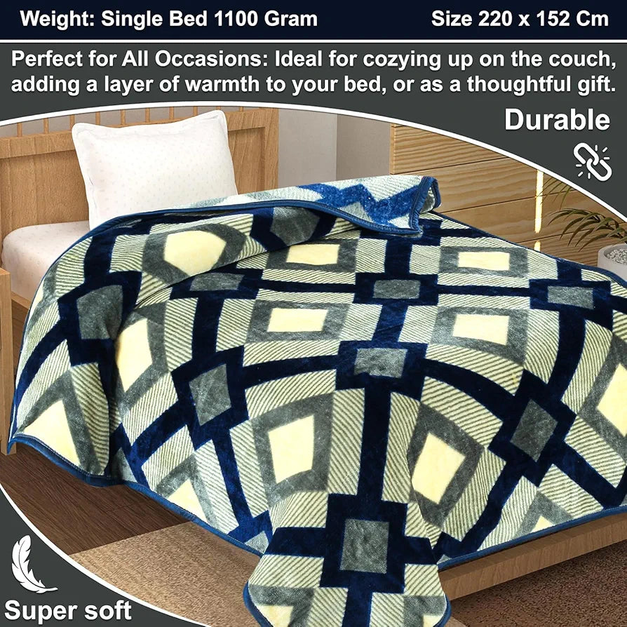 Homekart Premium Super Soft Cloudy Printed Mink Single Bed Blanket for All Season Ultrasoft & Cozy Single Ply Blanket TC - 280 Light Grey & Black